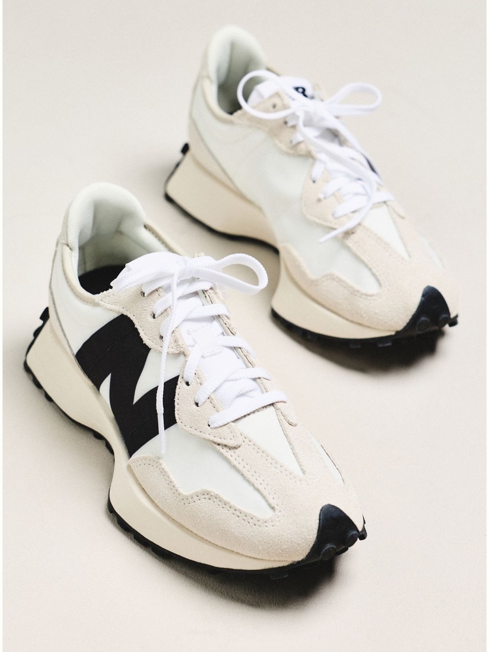 NEW BALANCE | 327 Sneakers in Sea Salt/White/Black, Size Women’s 11 (Men’s 9.5)